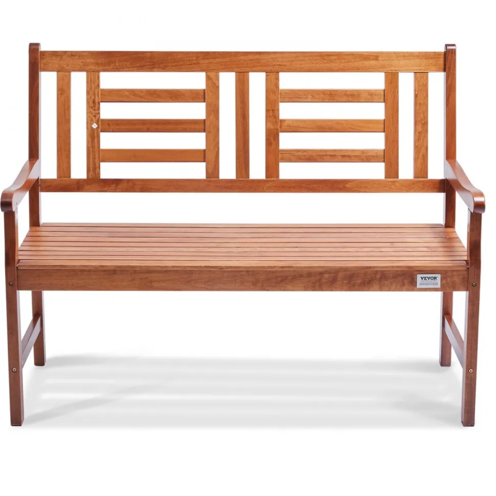 VEVOR Outdoor Bench, 48 inches Wood Garden Bench for Outdoors, Outdoor Garden Park Bench with Backrest and Armrests, 700 lbs Load Capacity Bench, Patio Bench for Garden, Park, Yard, Front Porch