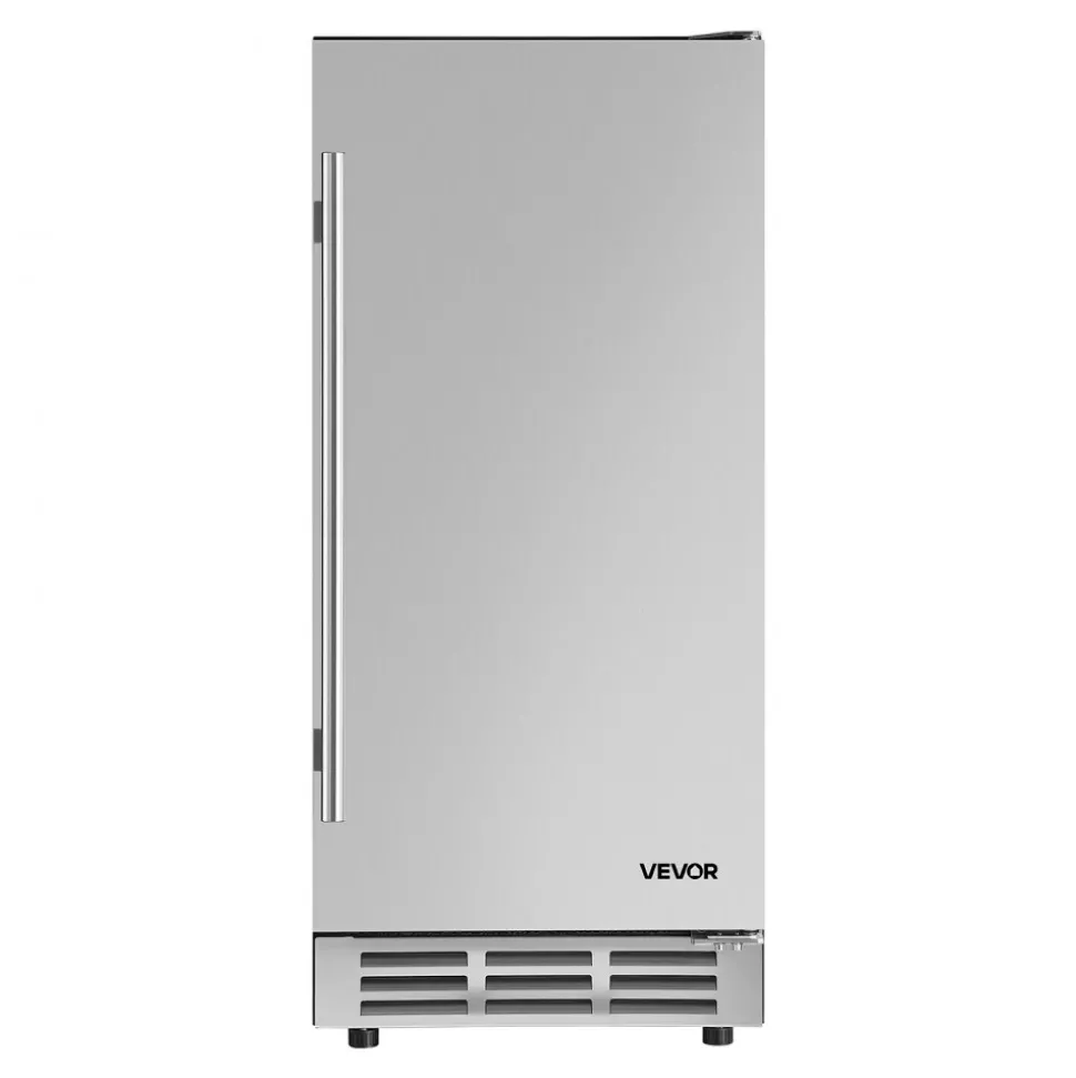 VEVOR Outdoor Beverage Refrigerator, 15 Inch Undercounter Drink Fridge, 304 Stainless Steel Door, 3.0 Cu. Ft, Hold 94 Cans, Powerful Cooling System, Built-in / Freestand Cooler, Home Bar & Patio