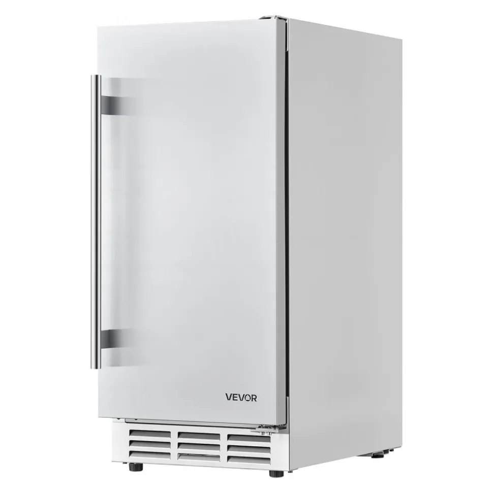 VEVOR Outdoor Beverage Refrigerator, 15 Inch Undercounter Drink Fridge, 304 Stainless Steel Door, 3.0 Cu. Ft, Hold 94 Cans, Powerful Cooling System, Built-in / Freestand Cooler, Home Bar & Patio
