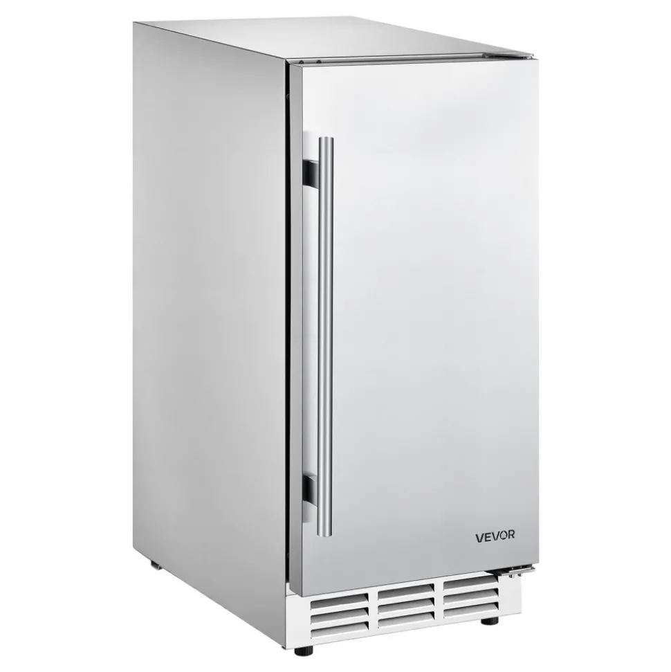 VEVOR Outdoor Beverage Refrigerator, 15 Inch Undercounter Drink Fridge, 304 Stainless Steel Door, 3.0 Cu. Ft, Hold 94 Cans, Powerful Cooling System, Built-in / Freestand Cooler, Home Bar & Patio