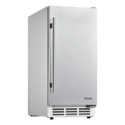 VEVOR Outdoor Beverage Refrigerator, 15 Inch Undercounter Drink Fridge, 304 Stainless Steel Door, 3.0 Cu. Ft, Hold 94 Cans, Powerful Cooling System, Built-in / Freestand Cooler, Home Bar & Patio