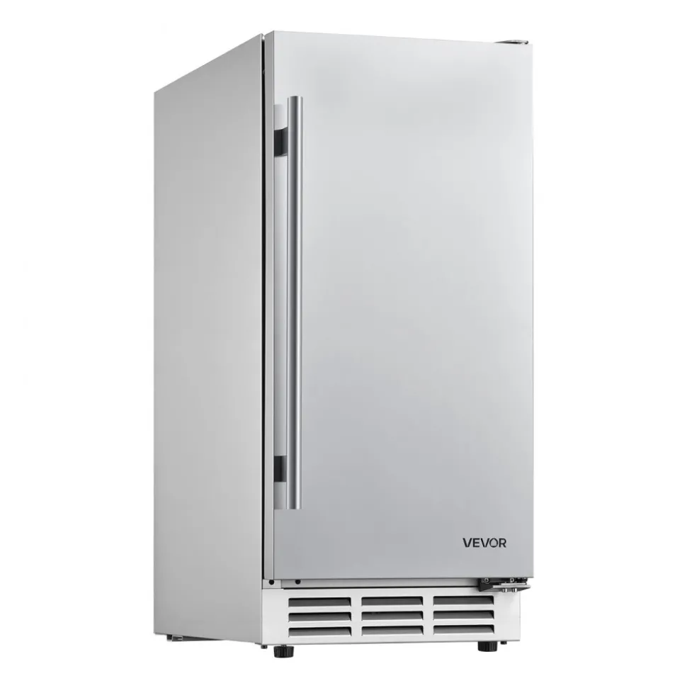 VEVOR Outdoor Beverage Refrigerator, 15 Inch Undercounter Drink Fridge, 304 Stainless Steel Door, 3.0 Cu. Ft, Hold 94 Cans, Powerful Cooling System, Built-in / Freestand Cooler, Home Bar & Patio