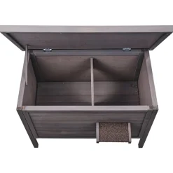 VEVOR Outdoor Cat House Weatherproof, Feral Cat Shelter for Multiple Cats, Outdoor Wooden Cat Rabbit House with All-Round Foam Insulated, Open Roof, PVC Door Flaps, 34"L x 22"W x 27"H