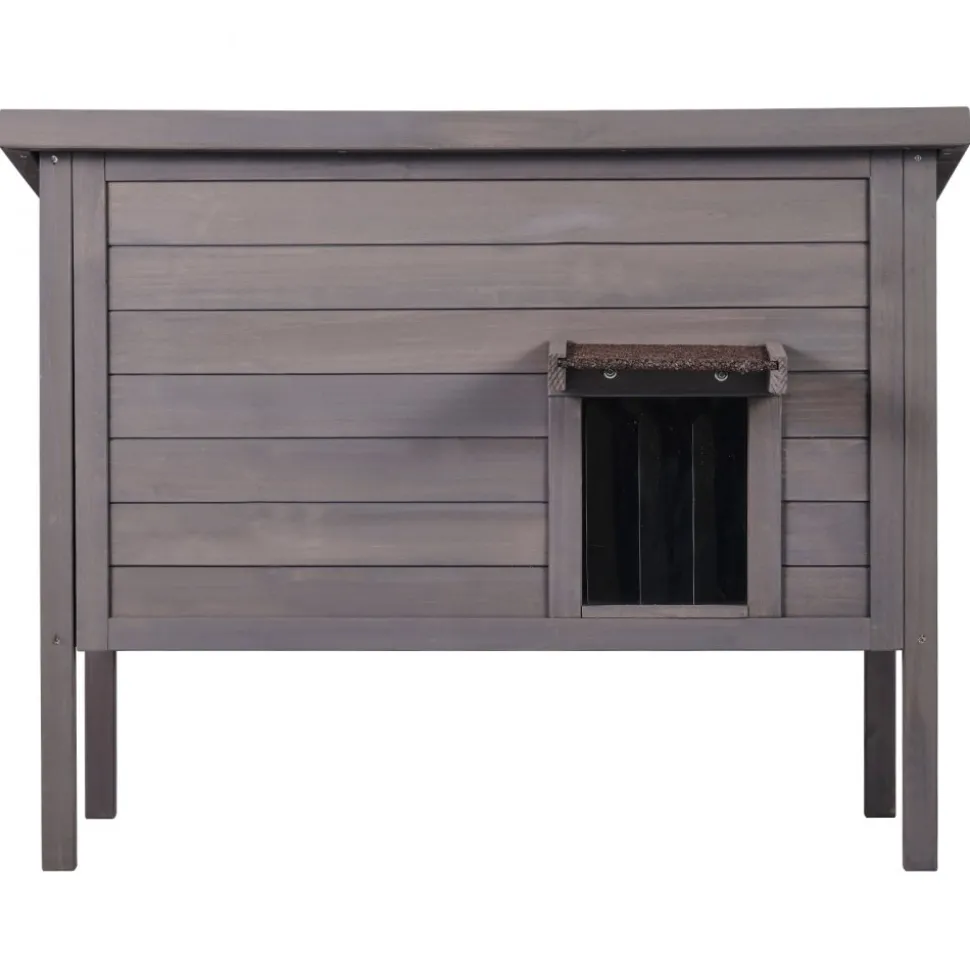 VEVOR Outdoor Cat House Weatherproof, Feral Cat Shelter for Multiple Cats, Outdoor Wooden Cat Rabbit House with All-Round Foam Insulated, Open Roof, PVC Door Flaps, 34"L x 22"W x 27"H