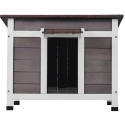 VEVOR Outdoor Cat House Weatherproof, Feral Cat Shelter for Multiple Cats, Outdoor Wooden Cat Rabbit House with a Window, Open Roof and PVC Door Flaps, 24