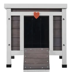 VEVOR Outdoor Cat House Weatherproof, Feral Cat Shelter for Multiple Cats, Outdoor Wooden Cat Rabbit House with PVC Door Flaps and Open Roof, 21"L x 17"W x 17"H