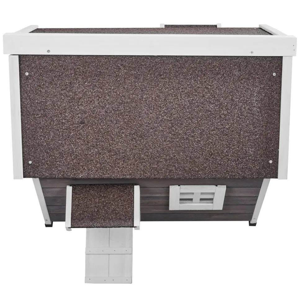 VEVOR Outdoor Cat House Weatherproof, Feral Cat Shelter for Multiple Cats, Outdoor Wooden Cat House with Large Side Door, PVC Door Flaps, Open Roof, Clear Window, 22"L x 30"W x 26"H