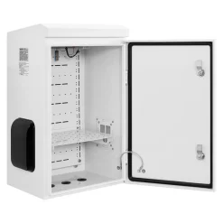 VEVOR Outdoor Electrical Box, Cold-Rolled Steel, Electrical Junction Box with Thermostat and Fan, Rain Hood, Ventilated Design, IP65 Waterproof Hinged Enclosure, Wall/Pole Mounted, 24 x 16 x 12 in
