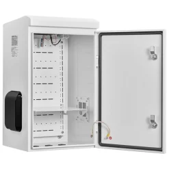 VEVOR Outdoor Electrical Box, Cold-Rolled Steel, Electrical Junction Box with Thermostat and Fan, Rain Hood, Ventilated Design, IP65 Waterproof Hinged Enclosure, Wall/Pole Mounted, 24 x 16 x 12 in