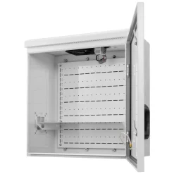 VEVOR Outdoor Electrical Box, Cold-Rolled Steel, Electrical Junction Box with Thermostat and Fan, Rain Hood, Ventilated Design, IP65 Waterproof Hinged Enclosure, Wall/Pole Mounted, 24 x 24 x 12 in