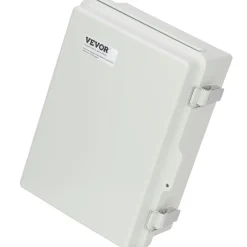 VEVOR Outdoor Electrical Junction Box, 13.78 x 9.84 x 5.90 in, ABS Plastic Electrical Enclosure Box with Hinged Cover Stainless Steel Latch, IP67 Dustproof Waterproof for Outdoor Electrical Projects