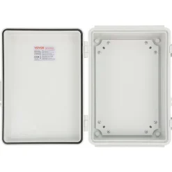 VEVOR Outdoor Electrical Junction Box, 16.93 x 12.99 x 7.09 in, ABS Plastic Electrical Enclosure Box with Hinged Cover Stainless Steel Latch, IP67 Dustproof Waterproof for Outdoor Electrical Projects