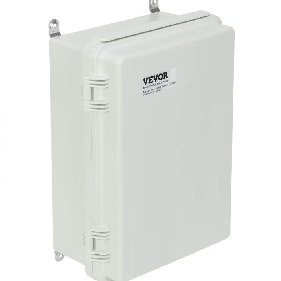 VEVOR Outdoor Electrical Junction Box, 11.81 x 7.87 x 7.08 in, ABS Plastic Electrical Enclosure Box with Hinged Cover Stainless Steel Latch, IP67 Dustproof Waterproof for Outdoor Electrical Projects