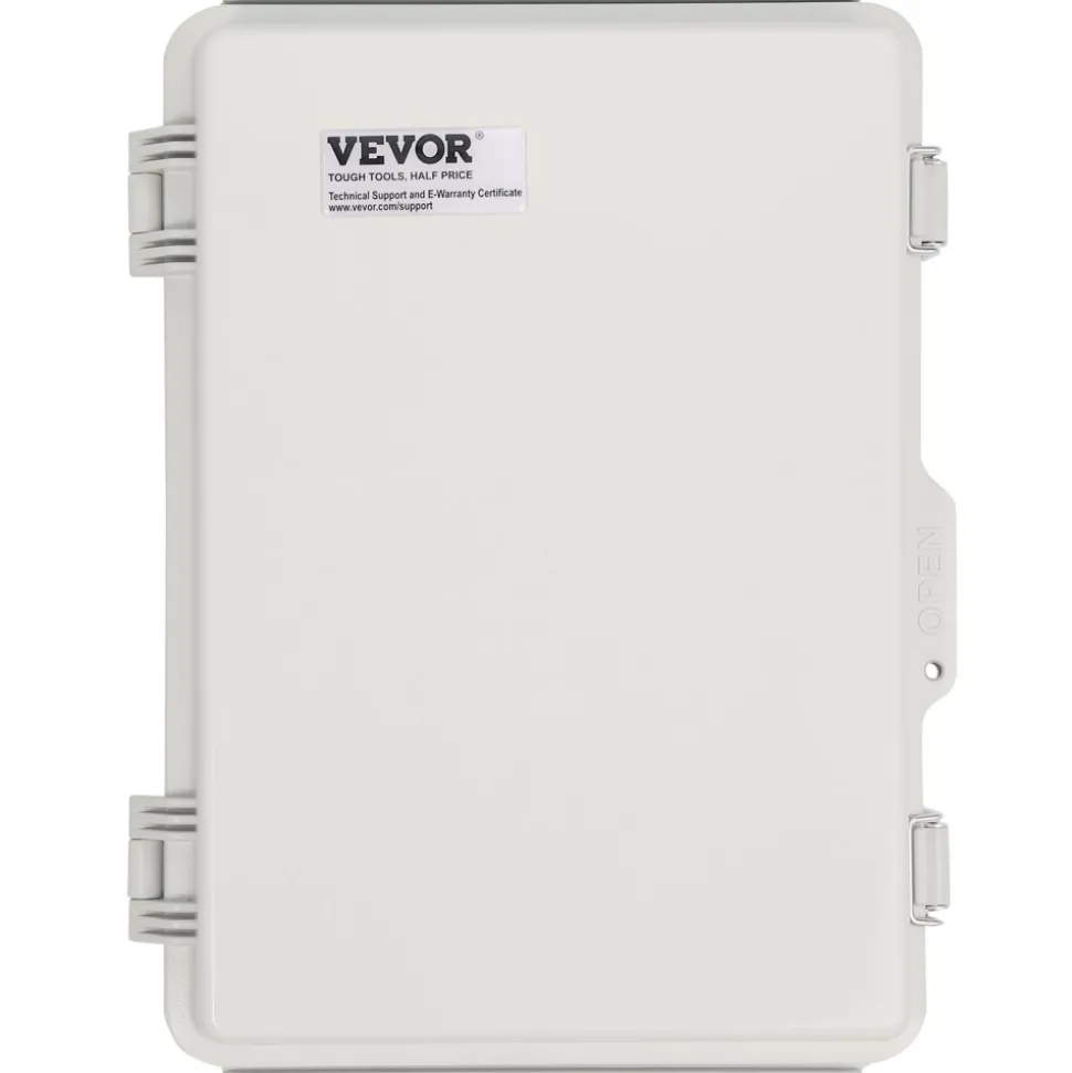 VEVOR Outdoor Electrical Junction Box, 11.81 x 7.87 x 7.08 in, ABS Plastic Electrical Enclosure Box with Hinged Cover Stainless Steel Latch, IP67 Dustproof Waterproof for Outdoor Electrical Projects