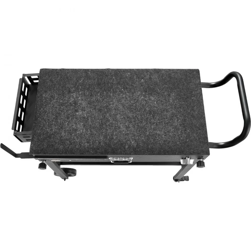 VEVOR Outdoor Grill Cart, 31.0 x 17.0 inch Tabletop Size Grilling Table, Foldable Outdoor Cooking Table with Tissue Holder, Wheels, Magnetic Tool Rack, BBQ Prep Tables for Picnic, Kitchen, Courtyard