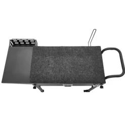 VEVOR Outdoor Grill Cart, 31.0 x 17.0 inch Tabletop Size Grilling Table, Foldable Outdoor Cooking Table with Tissue Holder, Hooks, Wheels, Side Table, BBQ Prep Tables for Picnic, Kitchen, Courtyard