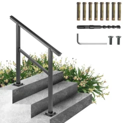 VEVOR Outdoor Handrail 165LBS Load Handrail Outdoor Stairs Aluminum Stair Handrail 36 x 35