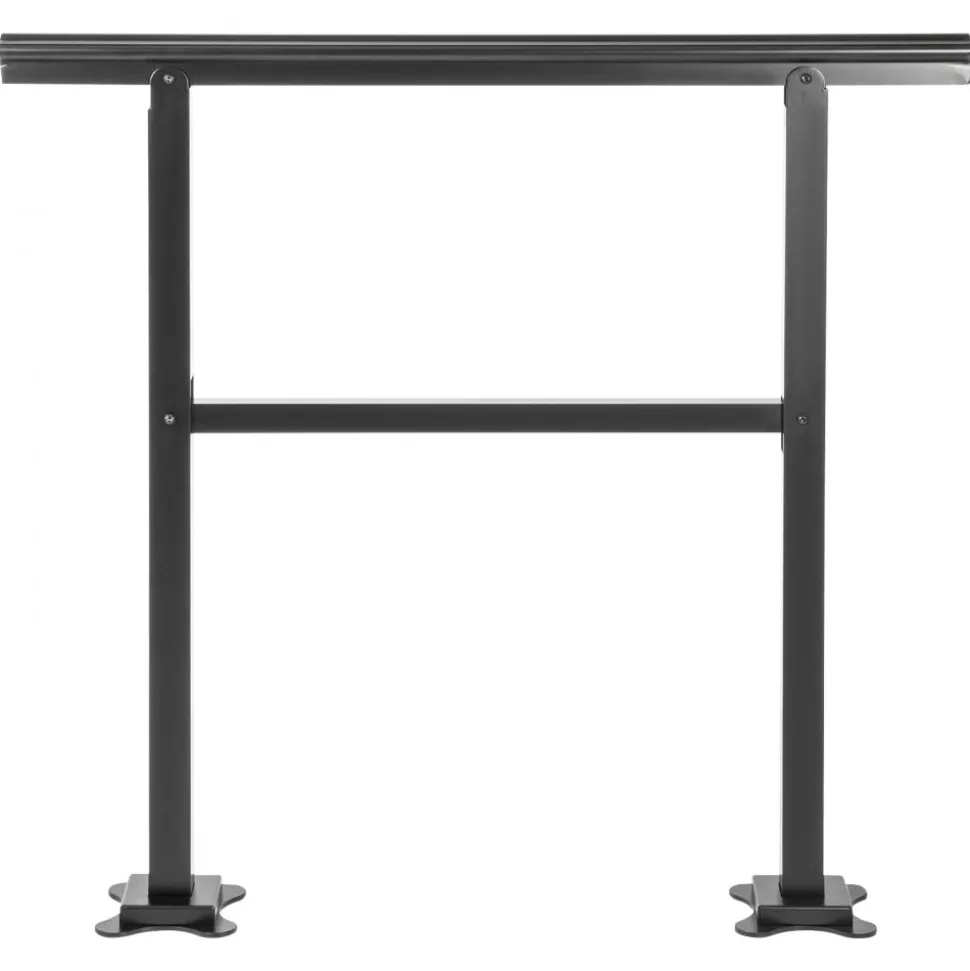 VEVOR Outdoor Handrail 165LBS Load Handrail Outdoor Stairs Aluminum Stair Handrail 36 x 35" Outdoor Stair Railing Transitional Range from 0 to 30° Staircase Handrail Fits 2-3 Steps with Screw Kit