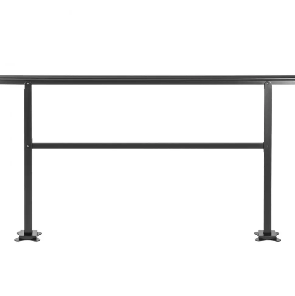 VEVOR Outdoor Handrail 165LBS Load Handrail Outdoor Stairs Aluminum Stair Handrail 60 x 35" Outdoor Stair Railing Transitional Range from 0 to 30° Staircase Handrail Fits 4-5 Steps with Screw Kit