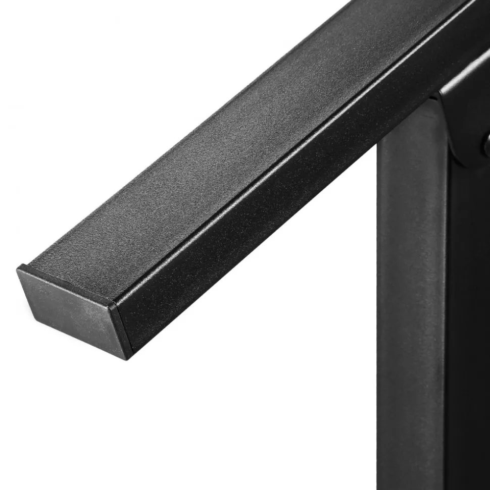 VEVOR Outdoor Handrails for Steps, 2-3 Step Stair Rail Kit, Black Square Tube with Horizontal Bar, Carbon Steel Support Rails for Seniors, Concrete & Deck Stairs, Easy Installation