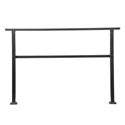VEVOR Outdoor Handrails for Steps, 4-5 Step Stair Rail Kit, Black Square Tube with Horizontal Bar, Carbon Steel Support Rails for Seniors, Concrete & Deck Stairs, Easy Installation