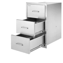 VEVOR Outdoor Kitchen Drawer 16Wx24.4Hx16D Inch Stainless Steel Pull Out Trash Drawer with Handle for Outdoor Kitchen BBQ Island