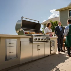 VEVOR Outdoor Kitchen Drawers 13" W x 20.4" H x 20.8" D, Flush Mount Double BBQ Access Drawers with Stainless Steel Handle, BBQ Island Drawers for Outdoor Kitchens or Patio Grill Station
