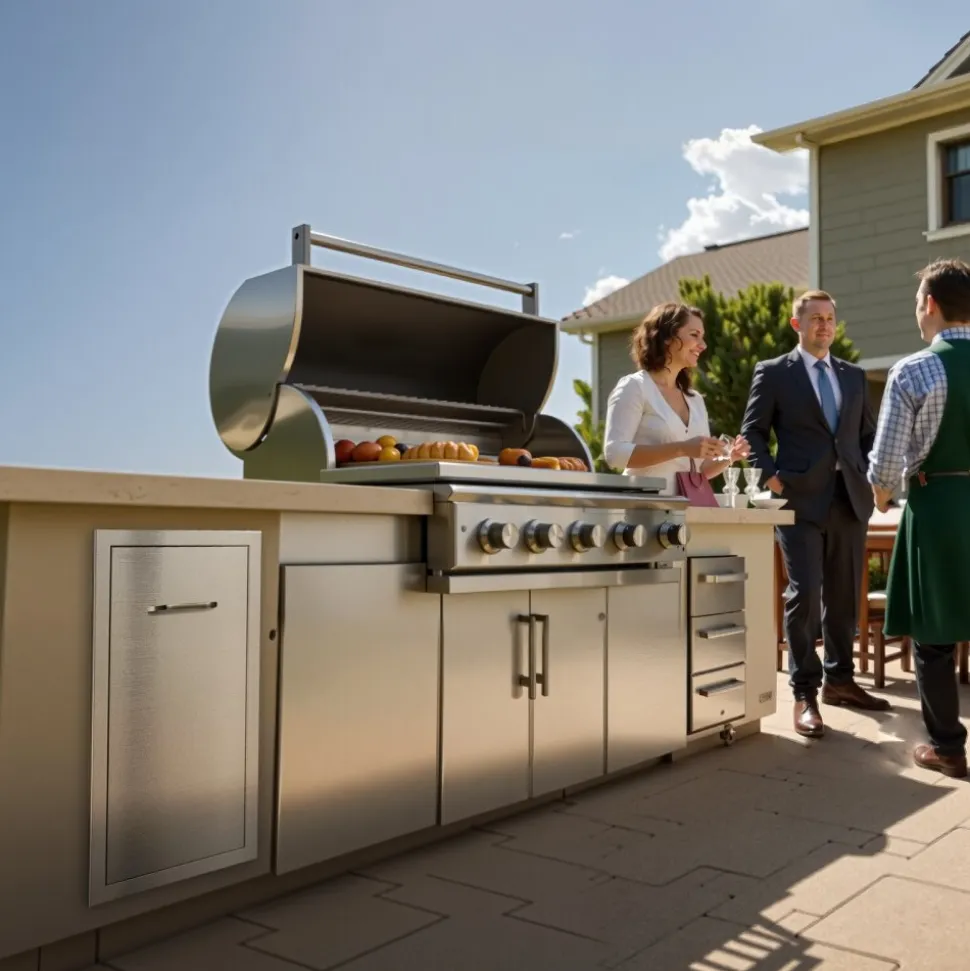VEVOR Outdoor Kitchen Trash Drawer, 13.54"W x 19.61"D x 25.79"H Interior Storage, Multi-Purpose Outdoor Kitchen Drawers Stainless Steel, 55 lbs Max Capacity per Tier, for Outdoors BBQ Island Kitchens