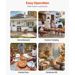 VEVOR Outdoor Pizza Oven, 12 Inch Wood Fired Pizza Ovens, Pellet Pizza-Stove with Thermometer, Portable Pizza-Maker for Outside Backyard Patio Camping, Pizza-Stone, Carry Bag, Shovel, Black