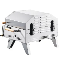 VEVOR Outdoor Pizza Oven, 13 in Gas Fired Pizza-Maker, Portable Outside Gas Oven with Thickened Cordierite Pizza-Stone, and Built-in Thermometer, Pizza or Grill Two Modes, for Camping & Backyard