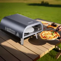VEVOR Outdoor Pizza Oven, 12 in Propane Gas Pizza Maker, Portable Pizza-Cooker with Electric Rotation, Thickened Pizza-Stone, Carry Bag, Propane Pizza-Oven for Outside Backyard Patio Camping, Black