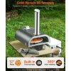 VEVOR Outdoor Pizza Oven, 12 in Wood Fired Pizza Ovens, Pellet Pizza-Stove with Thermometer & Electric Rotation, Portable Pizza-Maker for Outside Backyard Patio Camping, Pizza-Stone, Carry Bag, Shovel
