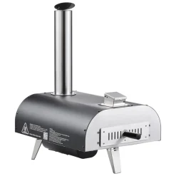 VEVOR Outdoor Pizza Oven, 12 in Wood Fired Pizza Ovens, Pellet Pizza-Stove with Thermometer & Electric Rotation, Portable Pizza-Maker for Outside Backyard Patio Camping, Pizza-Stone, Carry Bag, Shovel