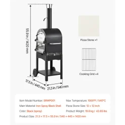 VEVOR Outdoor Pizza Oven, 12