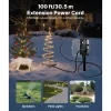 VEVOR Outdoor Power Stake, 25FT Extension Cord, Outdoor Power Strip Weatherproof with Cover, Remote Control Dusk to Dawn Light Timer Waterproof, 6 Outlets, 1875W/15A, for Christmas Lights, Garden