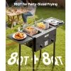 VEVOR Outdoor Propane Deep Fryer, Dual-Tank 8QTx2 Commercial Fryer, Stainless Steel Cooker with Foldable Platform, Dual Basket, and Heat Adjustment, Floor Standing Fryers for Restaurant Home Snack Bar