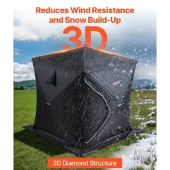 VEVOR Outdoor Sauna Tent Pro, Portable Steam & Dry Sauna for 4 Persons, Heavy-Duty Oxford Cloth & Carbon Steel, Easy Setup for Camping, Backyard, or Home Gym,Easy Setup(Black)