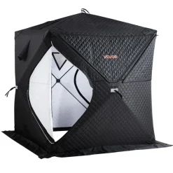 VEVOR Outdoor Sauna Tent Pro, Portable Steam & Dry Sauna for 4 Persons, Heavy-Duty Oxford Cloth & Carbon Steel, Easy Setup for Camping, Backyard, or Home Gym,Easy Setup(Black)