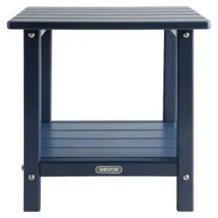VEVOR Outdoor Side Table, 17.72W x 14.96D x 17.32H Inch, Double Layer HDPE Outside End Table for Easy Maintenance, Withstand Harsh Weather, Fit for Patio, Pool, Beach, Porch, Indoor, Backyard, Blue