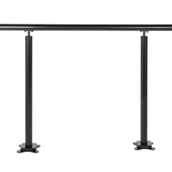 VEVOR Outdoor Stair Railing Kit, 3 FT Handrails 1-3 Steps, Adjustable Angle Black Aluminum Stair Hand Rail for The Elderly, Handrails for Outdoor Steps