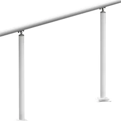 VEVOR Outdoor Stair Railing Kit, 3 FT Handrails 2-3 Steps, Adjustable Angle White Aluminum Stair Hand Rail for The Elderly, Handrails for Outdoor Steps