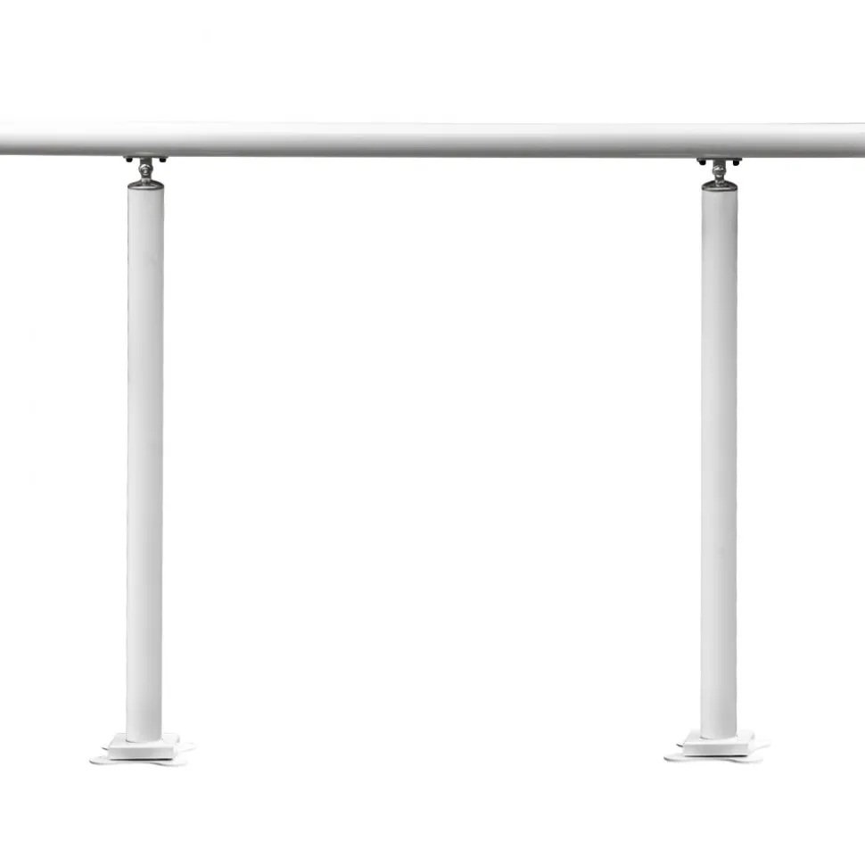 VEVOR Outdoor Stair Railing Kit, 4 FT Handrails 1-4 Steps, Adjustable Angle White Aluminum Stair Hand Rail for The Elderly, Handrails for Outdoor Steps