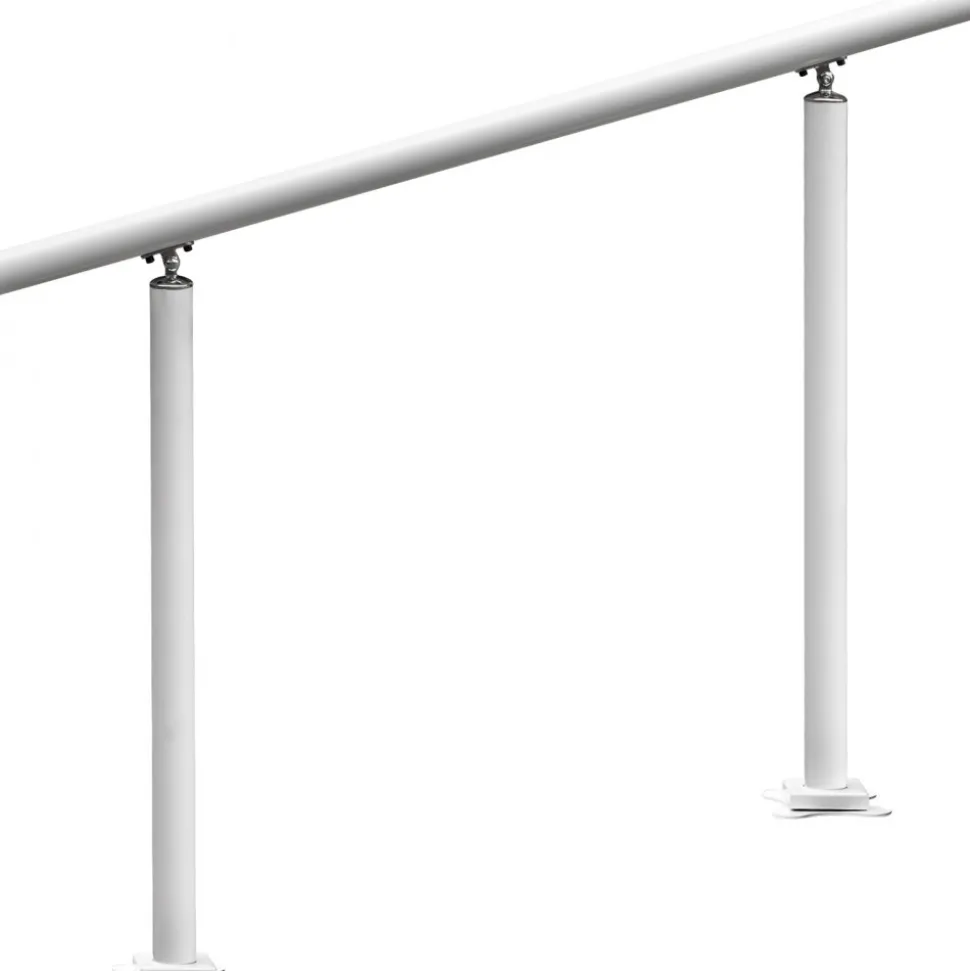 VEVOR Outdoor Stair Railing Kit, 4 FT Handrails 1-4 Steps, Adjustable Angle White Aluminum Stair Hand Rail for The Elderly, Handrails for Outdoor Steps