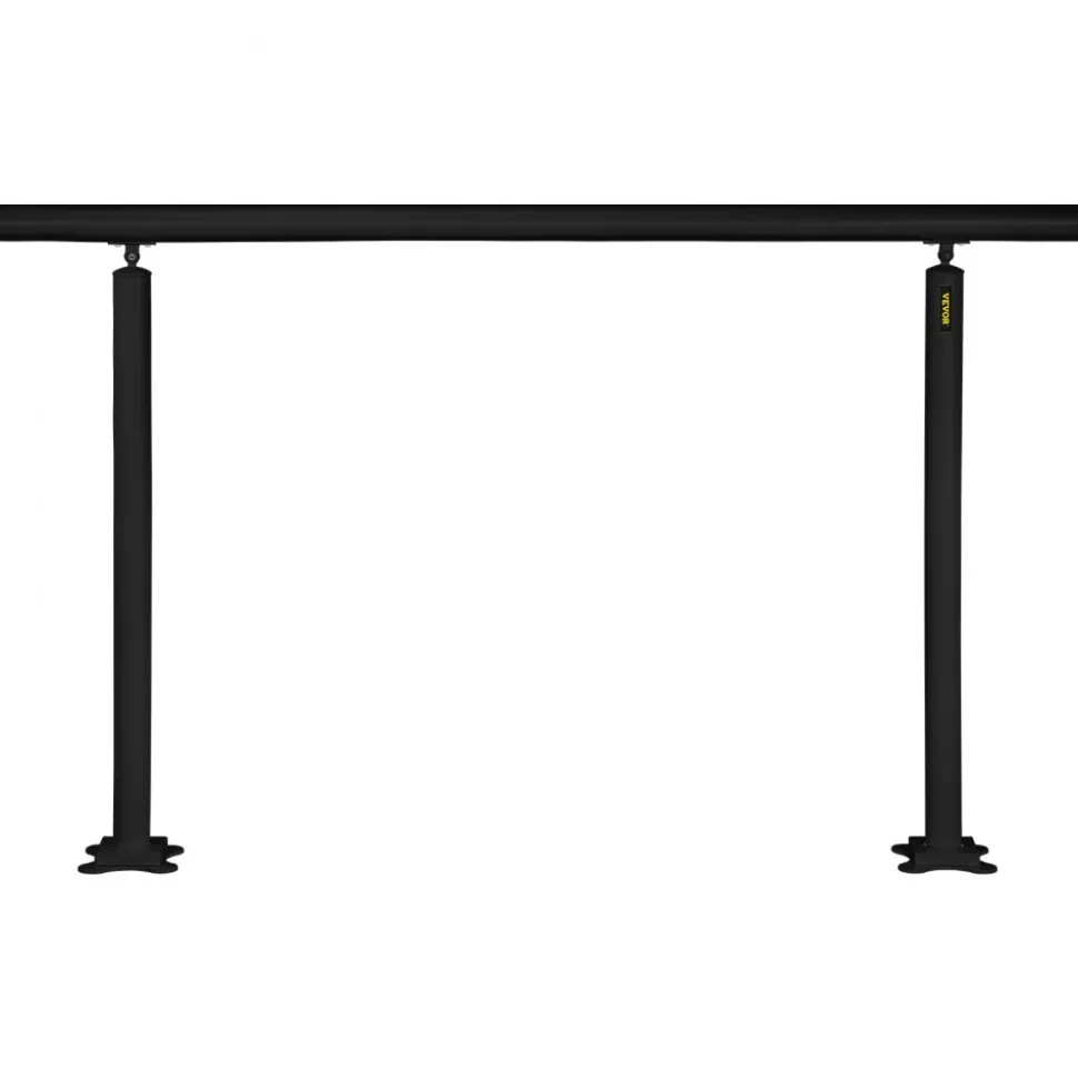VEVOR Outdoor Stair Railing Kit, 5 FT Handrails 0-5 Steps, Adjustable Angle Black Aluminum Stair Hand Rail for The Elderly, Handrails for Indoor & Outdoor Steps