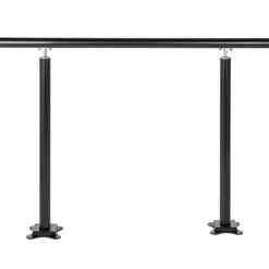 VEVOR Outdoor Stair Railing Kit, 4 FT Handrails 1-4 Steps, Adjustable Angle Black Aluminum Stair Hand Rail for The Elderly, Handrails for Outdoor Steps