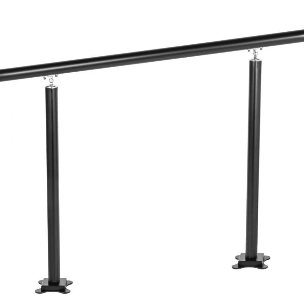 VEVOR Outdoor Stair Railing Kit, 4 FT Handrails 1-4 Steps, Adjustable Angle Black Aluminum Stair Hand Rail for The Elderly, Handrails for Outdoor Steps