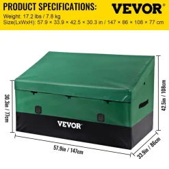 VEVOR Outdoor Storage Box Patio Deck Box 230 Gallon Waterproof PE Tarpaulin