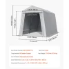 VEVOR Outdoor Storage Shed, 7 x 12 ft Portable Storage Tent with Roll-up Door, Waterproof Canopy Shed Shelter, Heavy Duty Frame, Patio Garage Carport for Motorcycle, Lawn Mower, Bike, Grey