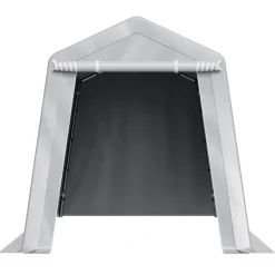 VEVOR Outdoor Storage Shed, 7 x 12 ft Portable Storage Tent with Roll-up Door, Waterproof Canopy Shed Shelter, Heavy Duty Frame, Patio Garage Carport for Motorcycle, Lawn Mower, Bike, Grey