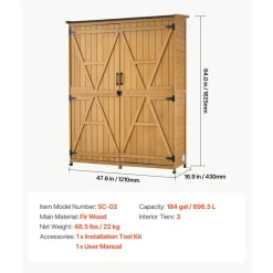 VEVOR Outdoor Storage Shed, 49.41